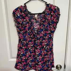 Floral Business Casual V neck top